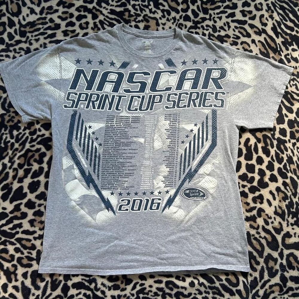 Nascar Men's Grey and Brown T-shirt